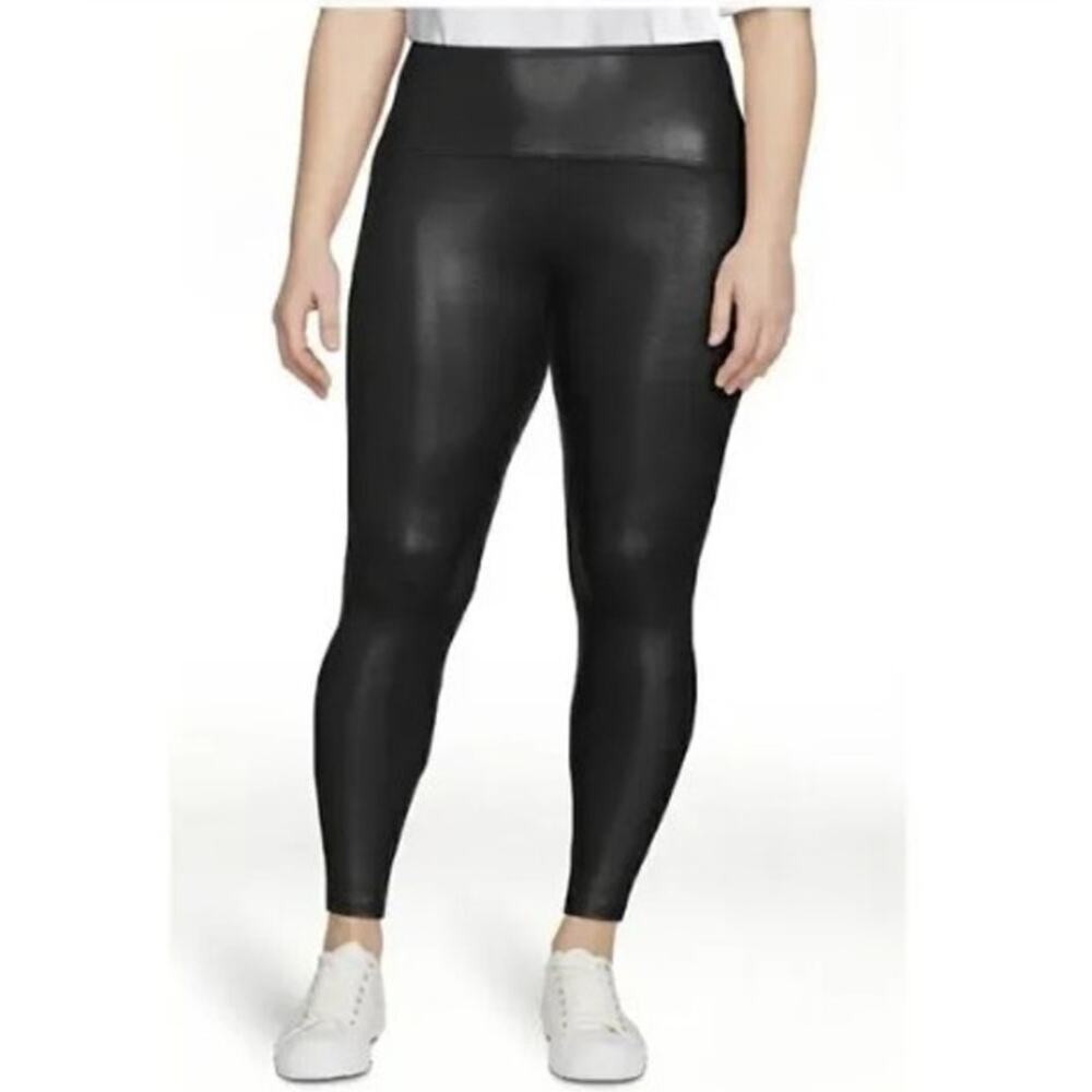 Time & Tru Black Faux Leather Leggings XXXL Size 22